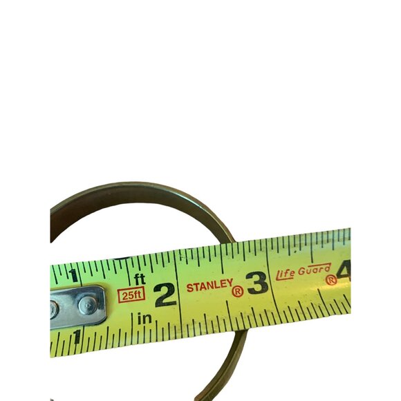 🌸3/$15🌸Gold Bangle Bracelet with Cream Inlay and Peacock Feather Accent - Picture 3 of 4